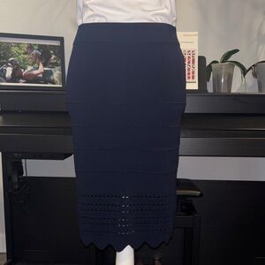 Ted Baker London Navy Pencil Skirt